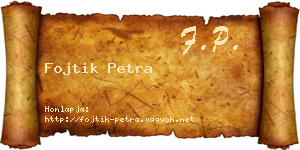 Fojtik Petra névjegykártya