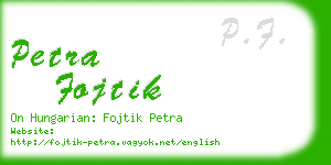 petra fojtik business card